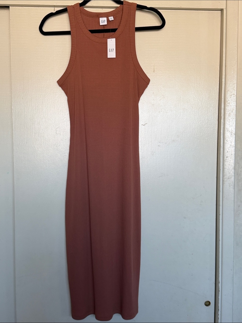 GAP Ribbed Crewneck Top in Muted Coral NWT